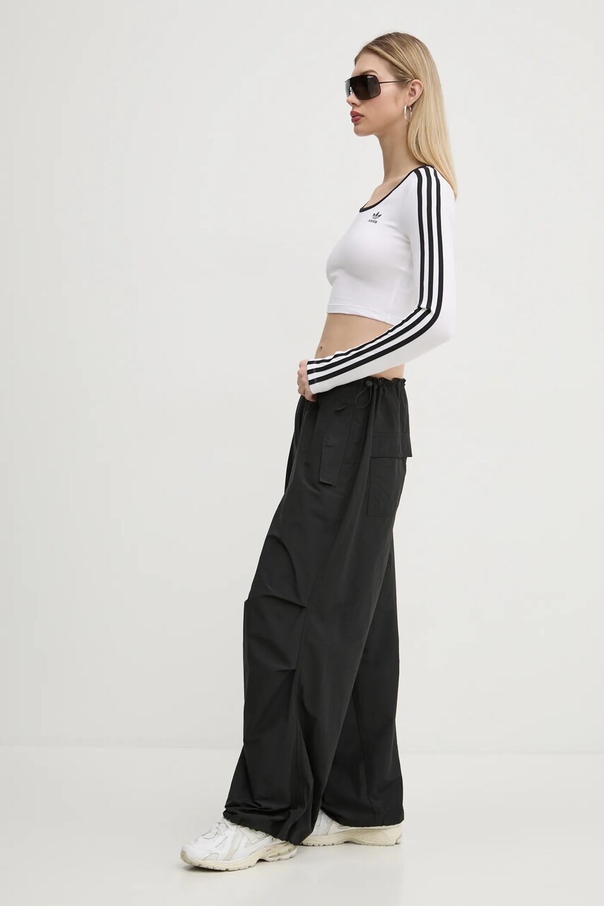 Лонгслів adidas Originals 3S LS CROP жіночий колір білий JD4625