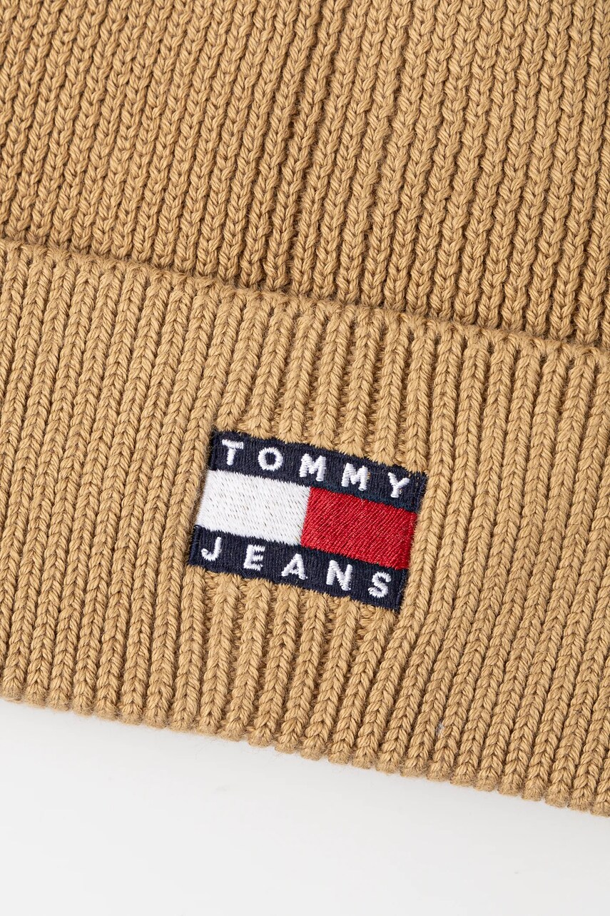 Бавовняна шапка Tommy Jeans колір зелений з бавовни AW0AW17358