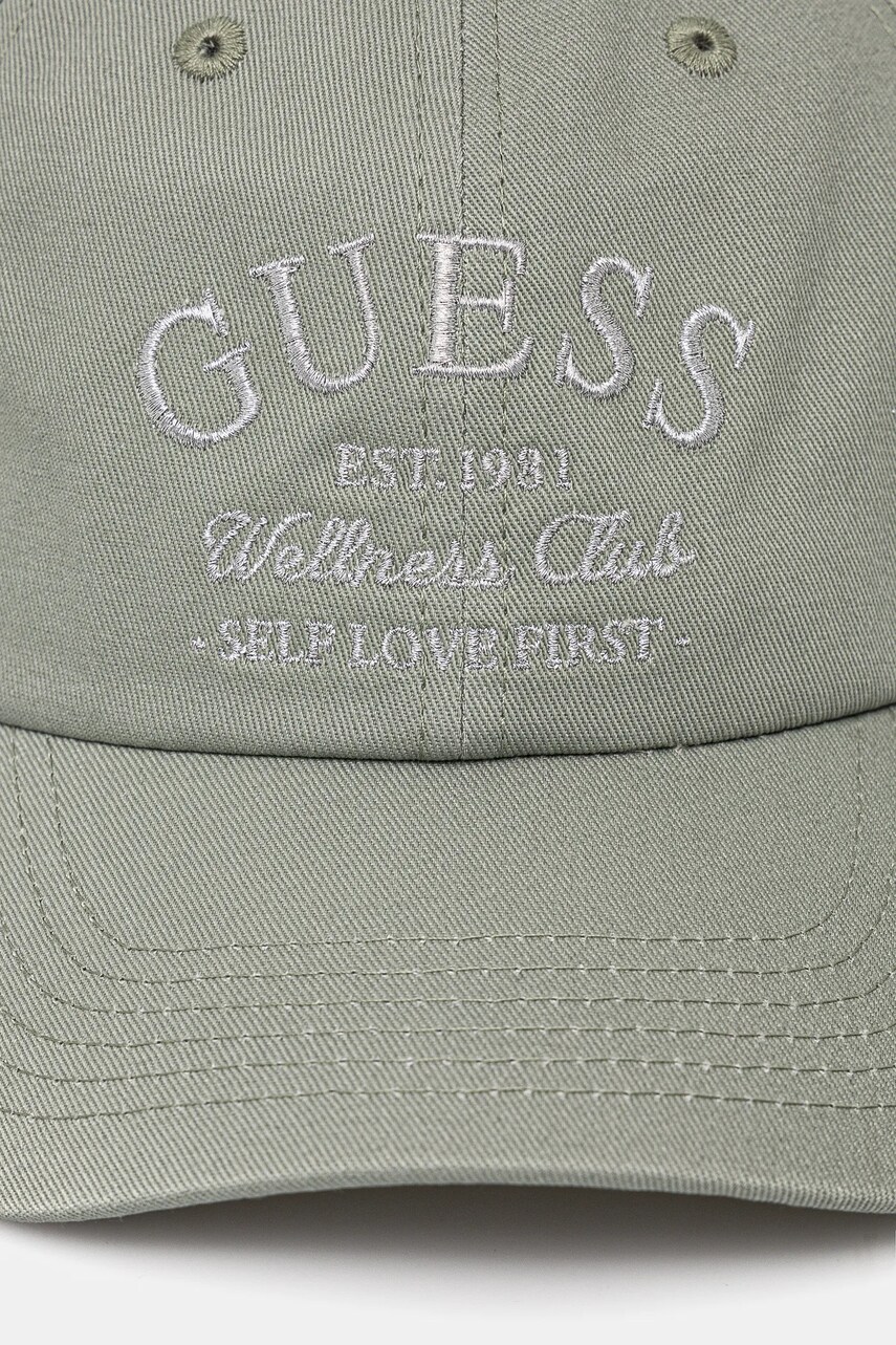 Бавовняна бейсболка Guess LUREX колір зелений з аплікацією V5RZ03 WFKN0