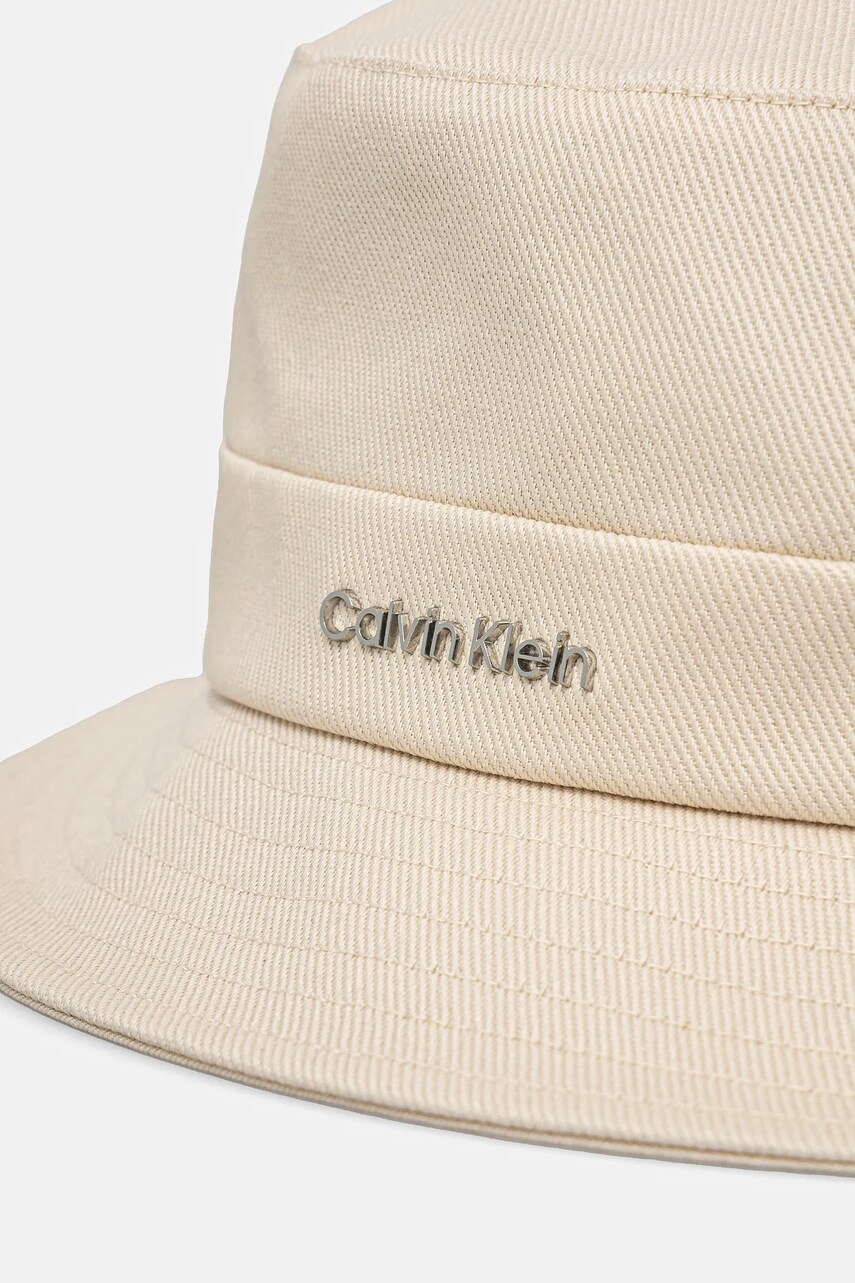 Бавовняний капелюх Calvin Klein колір бежевий з бавовни K60K613161
