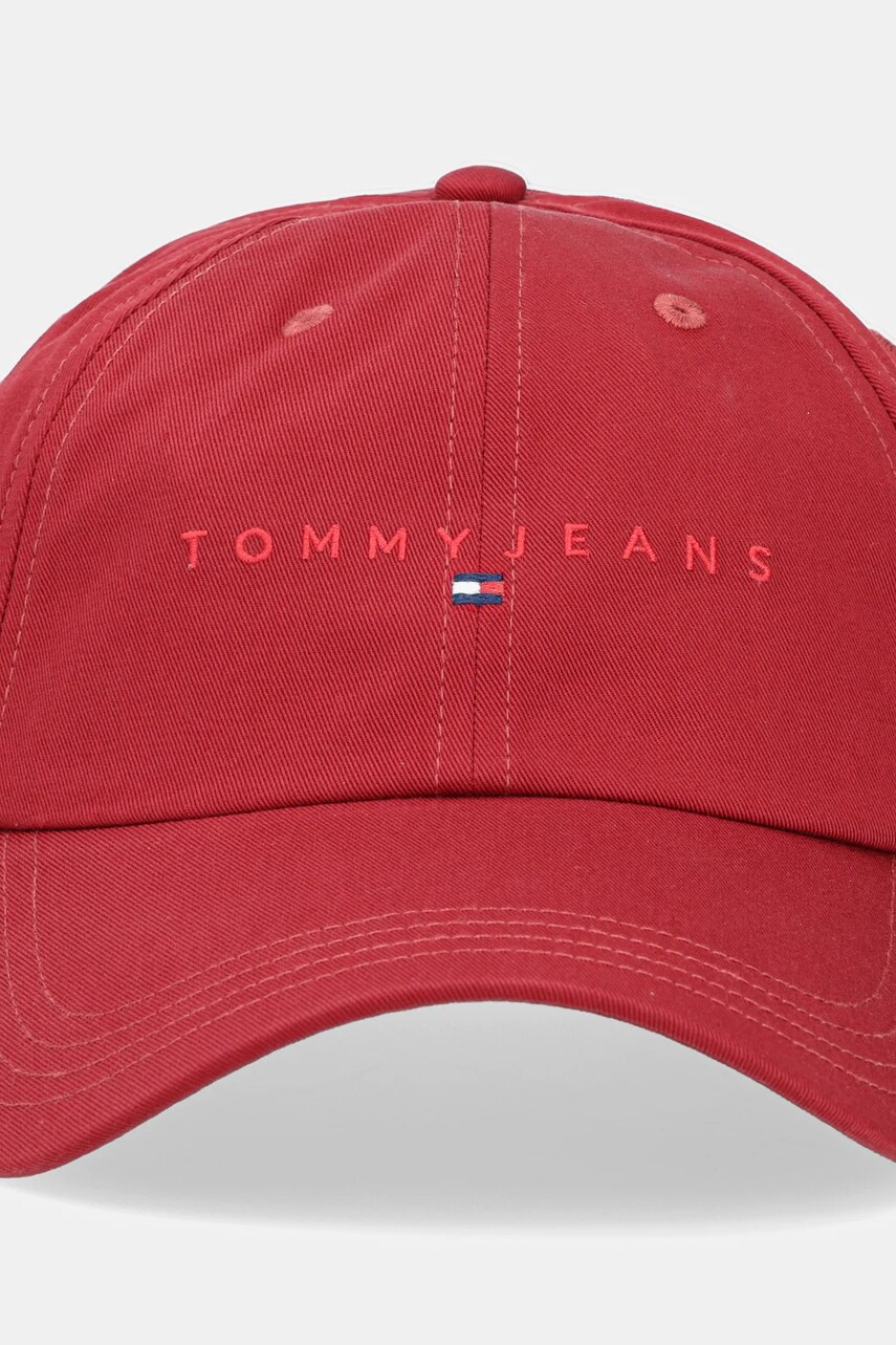 Бавовняна бейсболка Tommy Jeans 0 колір бордовий з аплікацією AM0AM12958