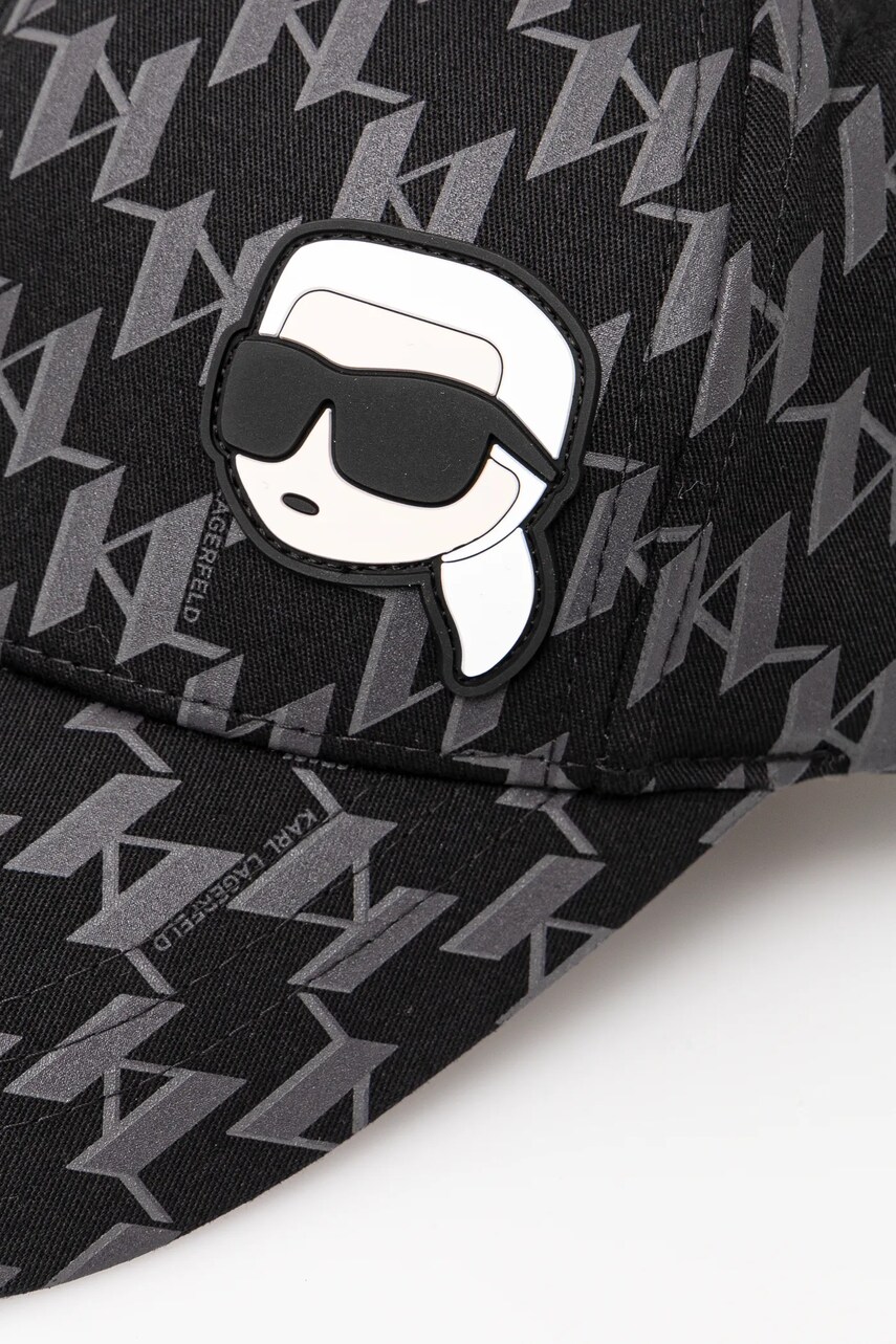 Кепка Karl Lagerfeld колір чорний візерунок 551123.805616