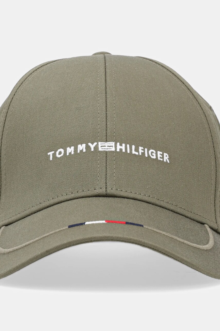 Бавовняна бейсболка Tommy Hilfiger колір зелений з аплікацією AM0AM13001