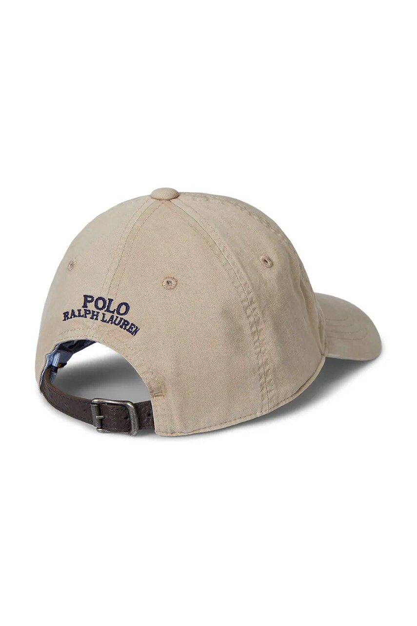 Бавовняна бейсболка Polo Ralph Lauren колір бежевий однотонна 710960726