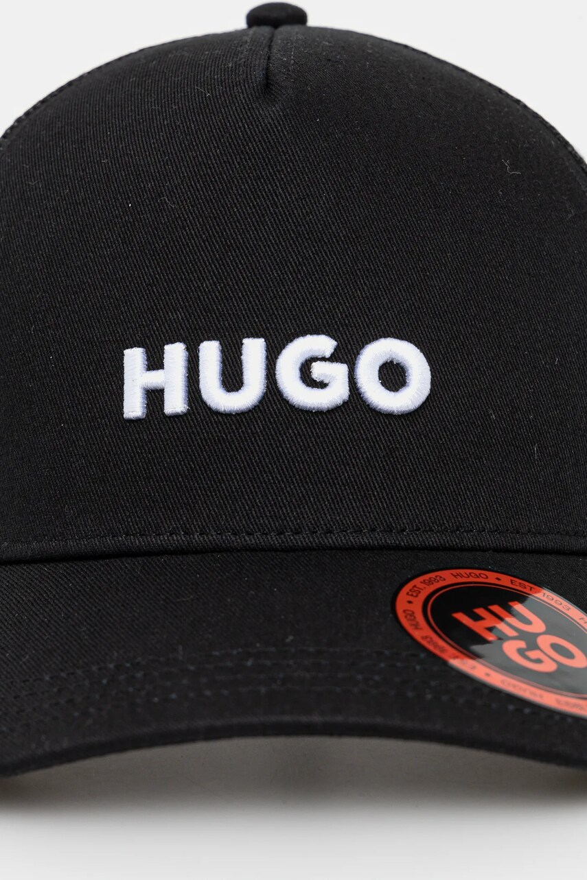 Кепка HUGO колір чорний з аплікацією 50535942