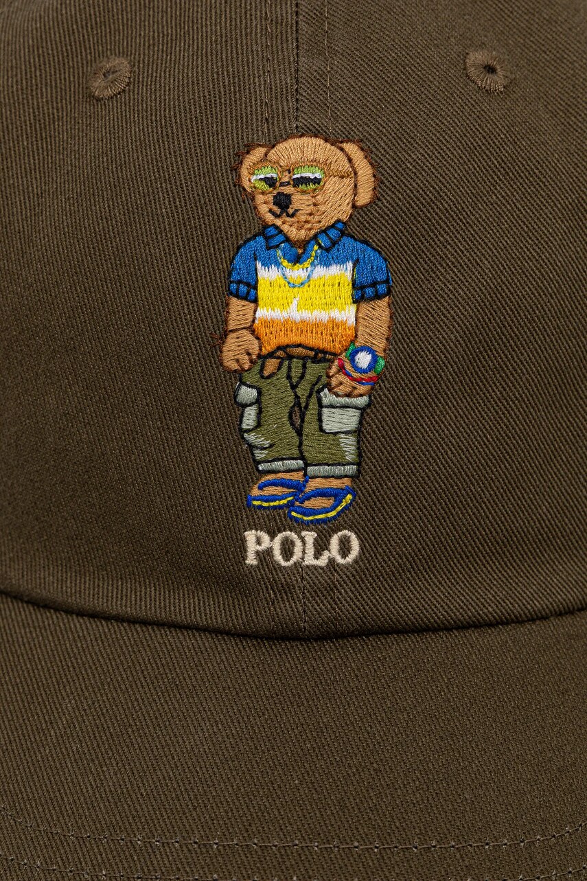 Бавовняна бейсболка Polo Ralph Lauren колір зелений з аплікацією 710966835
