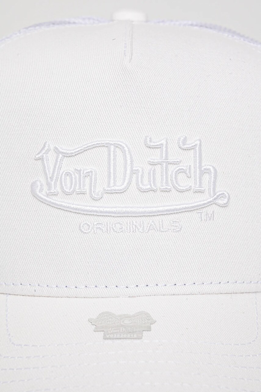 Кепка Von Dutch колір білий однотонна 7030830