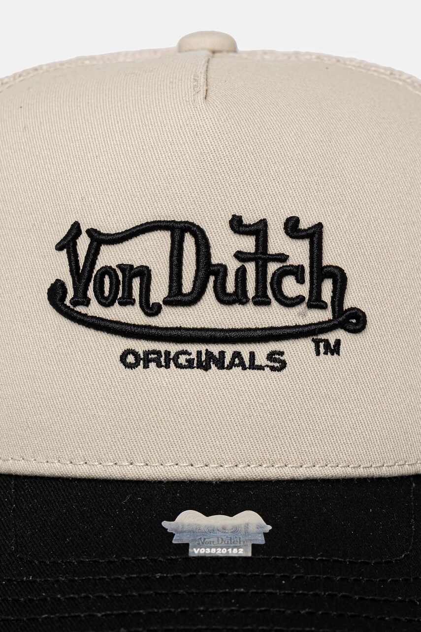 Кепка Von Dutch колір бежевий візерунок 7030831