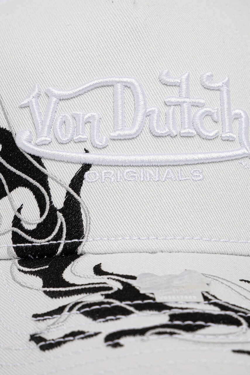 Кепка Von Dutch колір білий візерунок 7030859