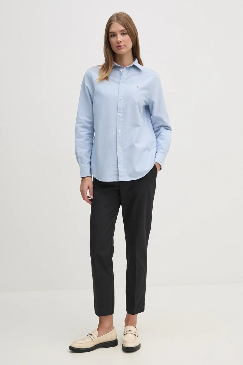Бавовняна сорочка Polo Ralph Lauren жіноча relaxed класичний комір 211970736