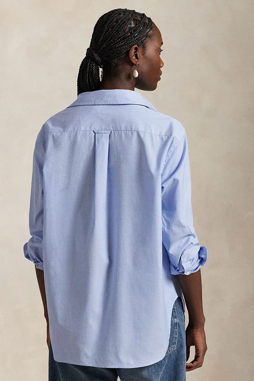 Бавовняна сорочка Polo Ralph Lauren Long Sleeve Light Shirt жіноча relaxed класичний комір 211968220