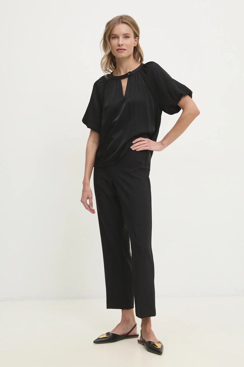 Блузка Dkny жіноча колір чорний однотонна P4KANZ50