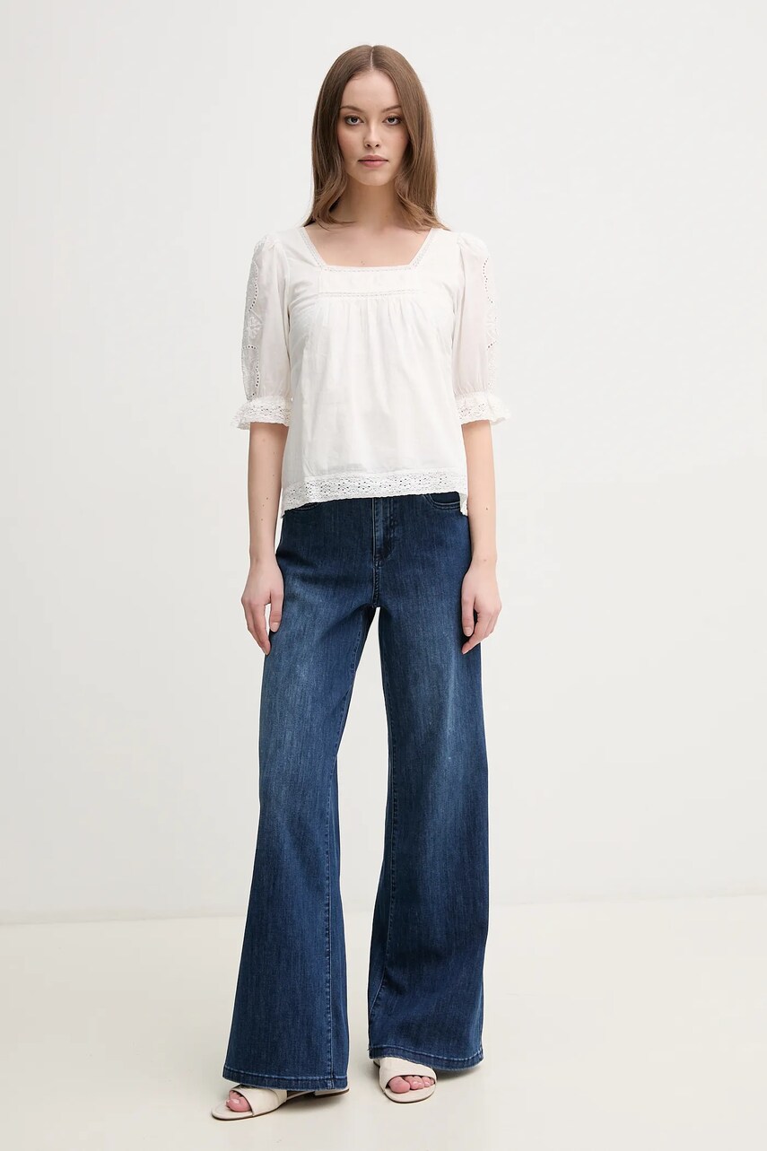 Бавовняна блузка Pepe Jeans EVERLY жіноча колір бежевий однотонна PL305016
