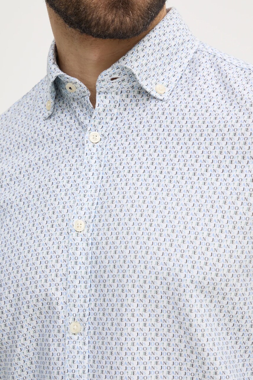 Бавовняна сорочка Joop! чоловіча колір білий regular комір button-down 30044861
