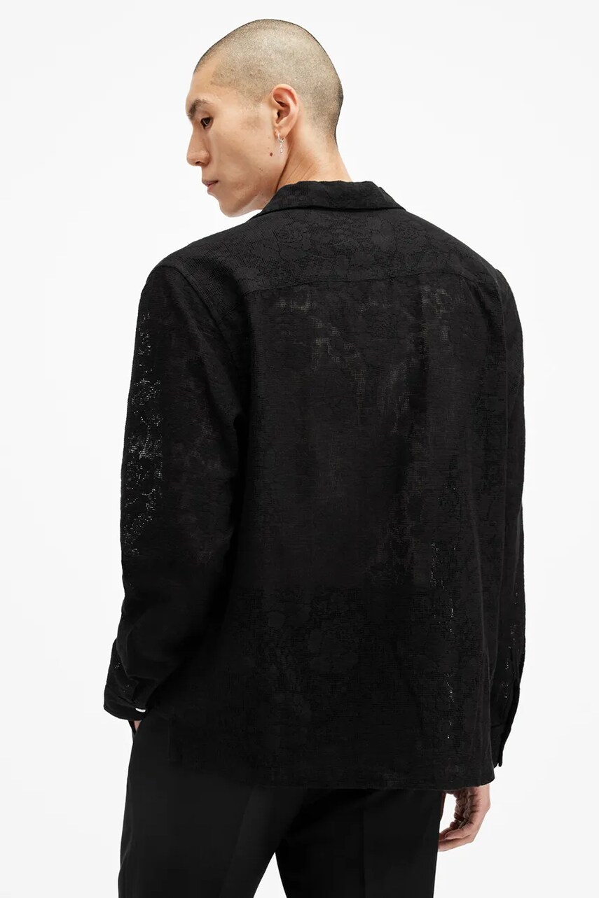 Сорочка AllSaints OKESA чоловіча колір чорний relaxed M104SB