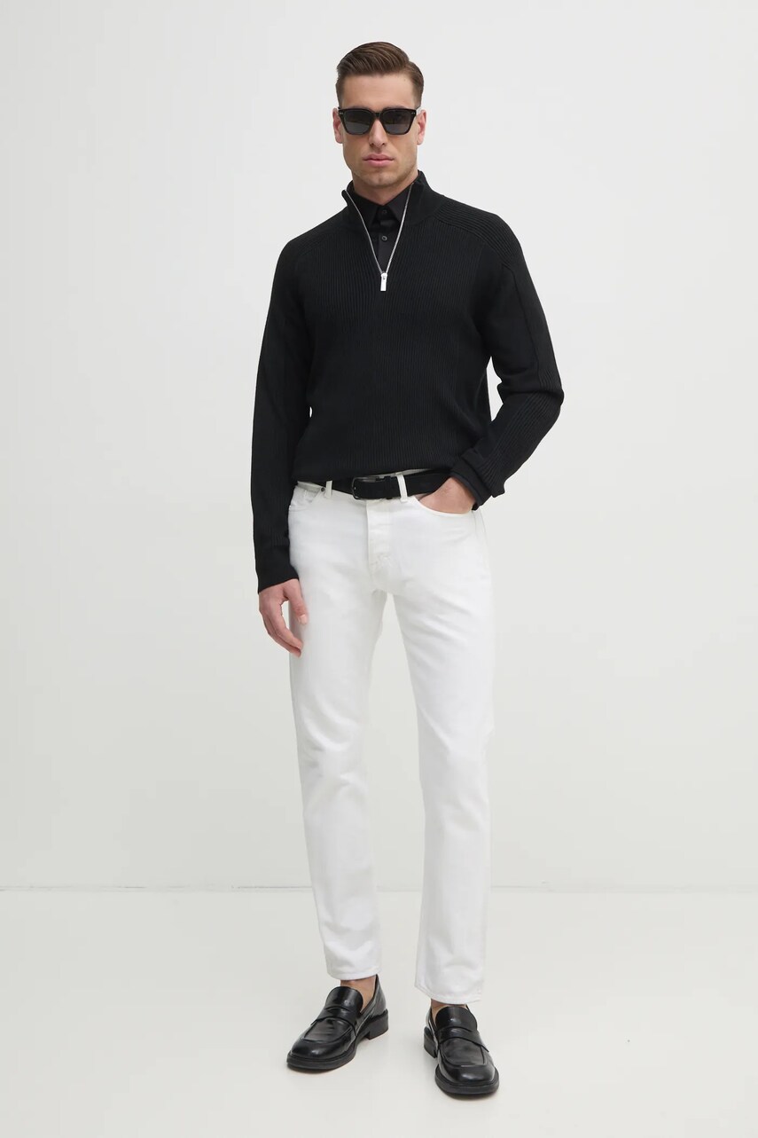 Сорочка Calvin Klein чоловіча колір чорний slim класичний комір K10K112743