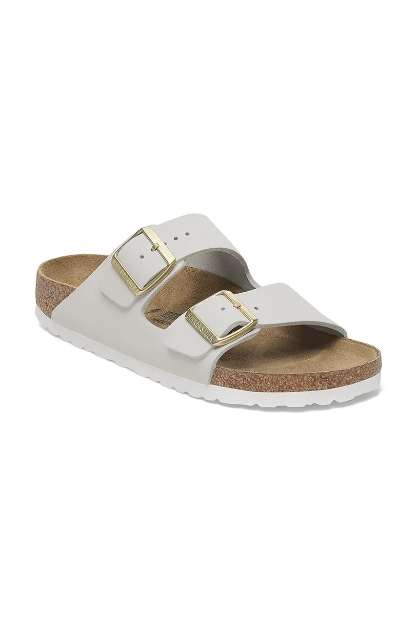 Шльопанці з нубуку Birkenstock Arizona колір білий 1029475