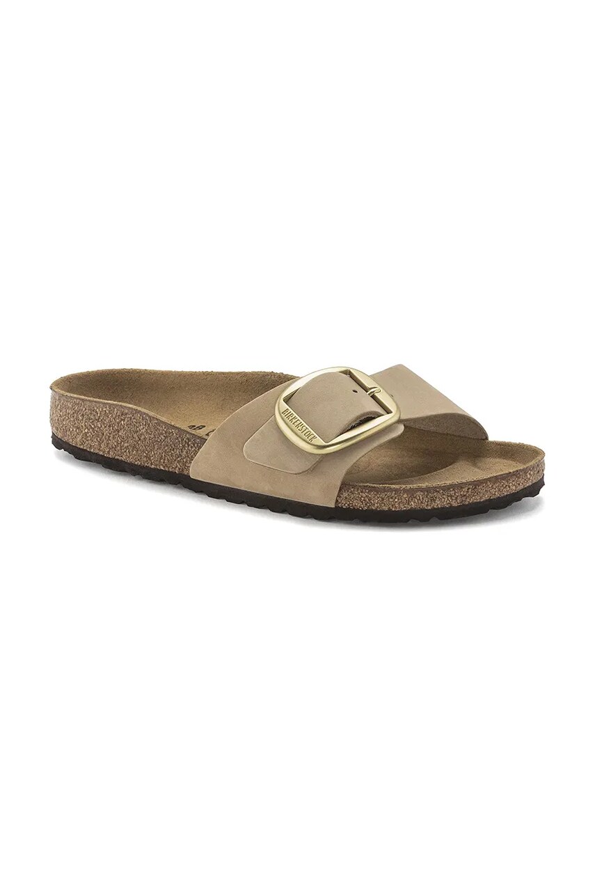 Шльопанці з нубуку Birkenstock Madrid Big Buckle колір бежевий 1024140