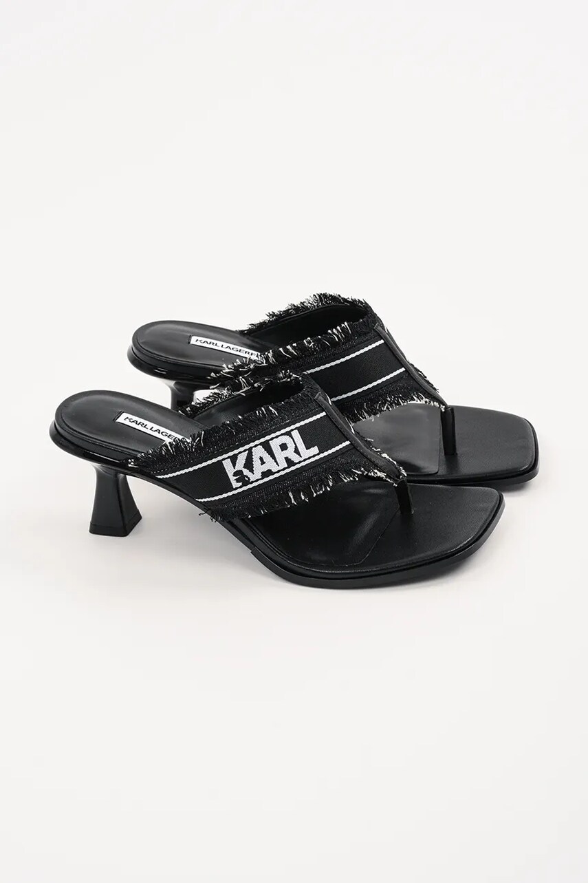 Шльопанці Karl Lagerfeld PANACHE II жіночі колір чорний каблук блок KL30104