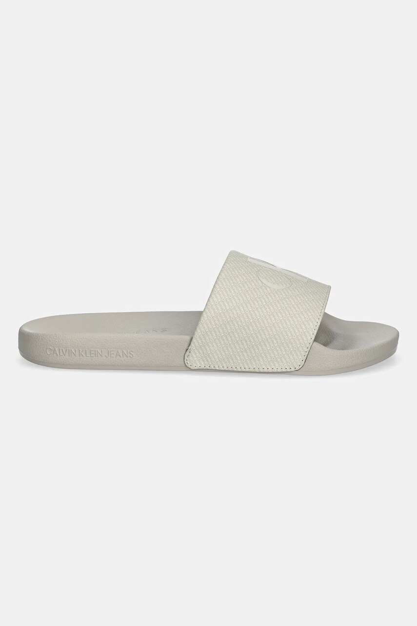 Шльопанці Calvin Klein Jeans SLIDE AOP PRINT чоловічі колір бежевий YM0YM01269