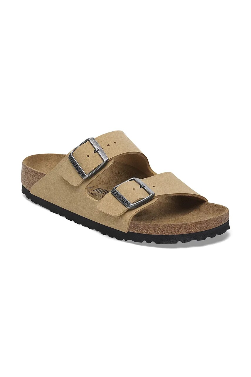 Шльопанці з нубуку Birkenstock Arizona Birkibuc колір бежевий 1029151