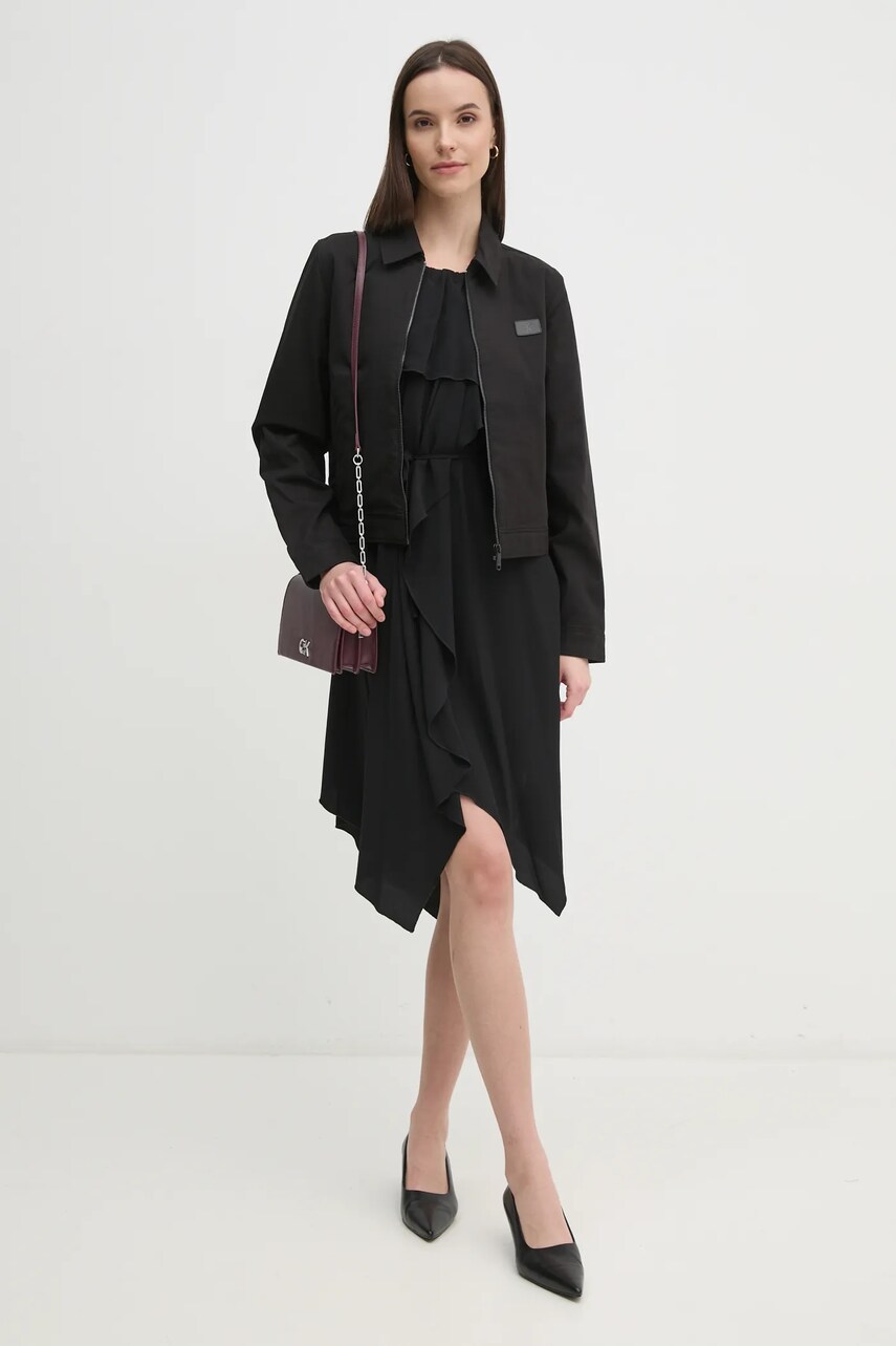 Куртка Calvin Klein Jeans жіноча колір чорний перехідна J20J224703