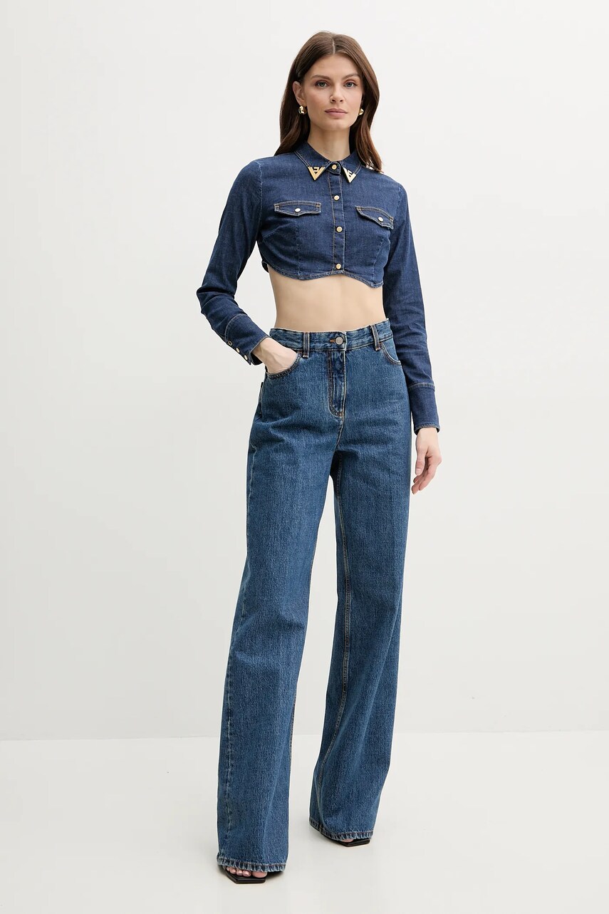 Джинсова сорочка Elisabetta Franchi жіноча slim класичний комір CJ34D51E2