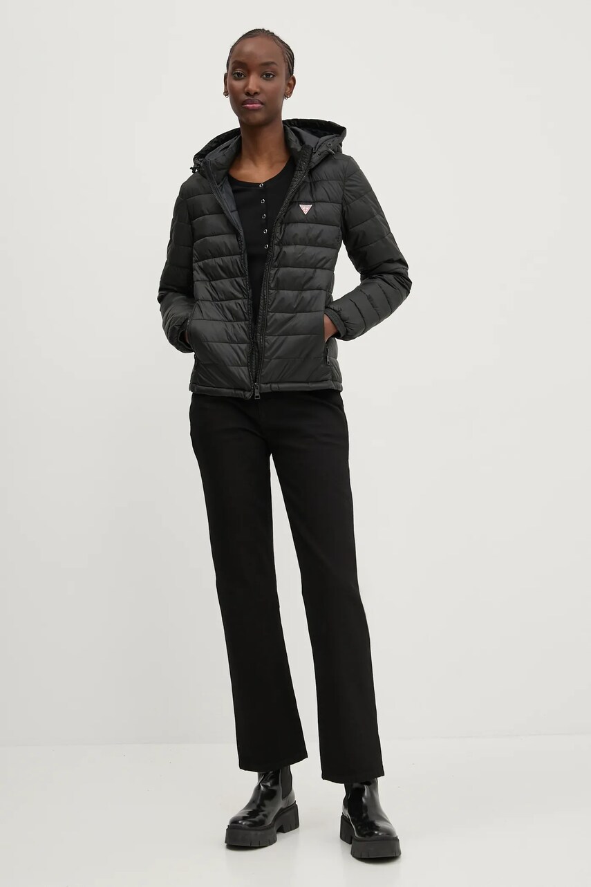 Куртка Guess Jeans колір чорний перехідна W5RL99 WHAB2