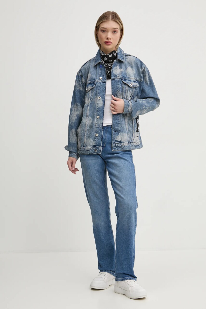 Джинсова куртка Karl Lagerfeld Jeans жіноча перехідна oversize A1W14014