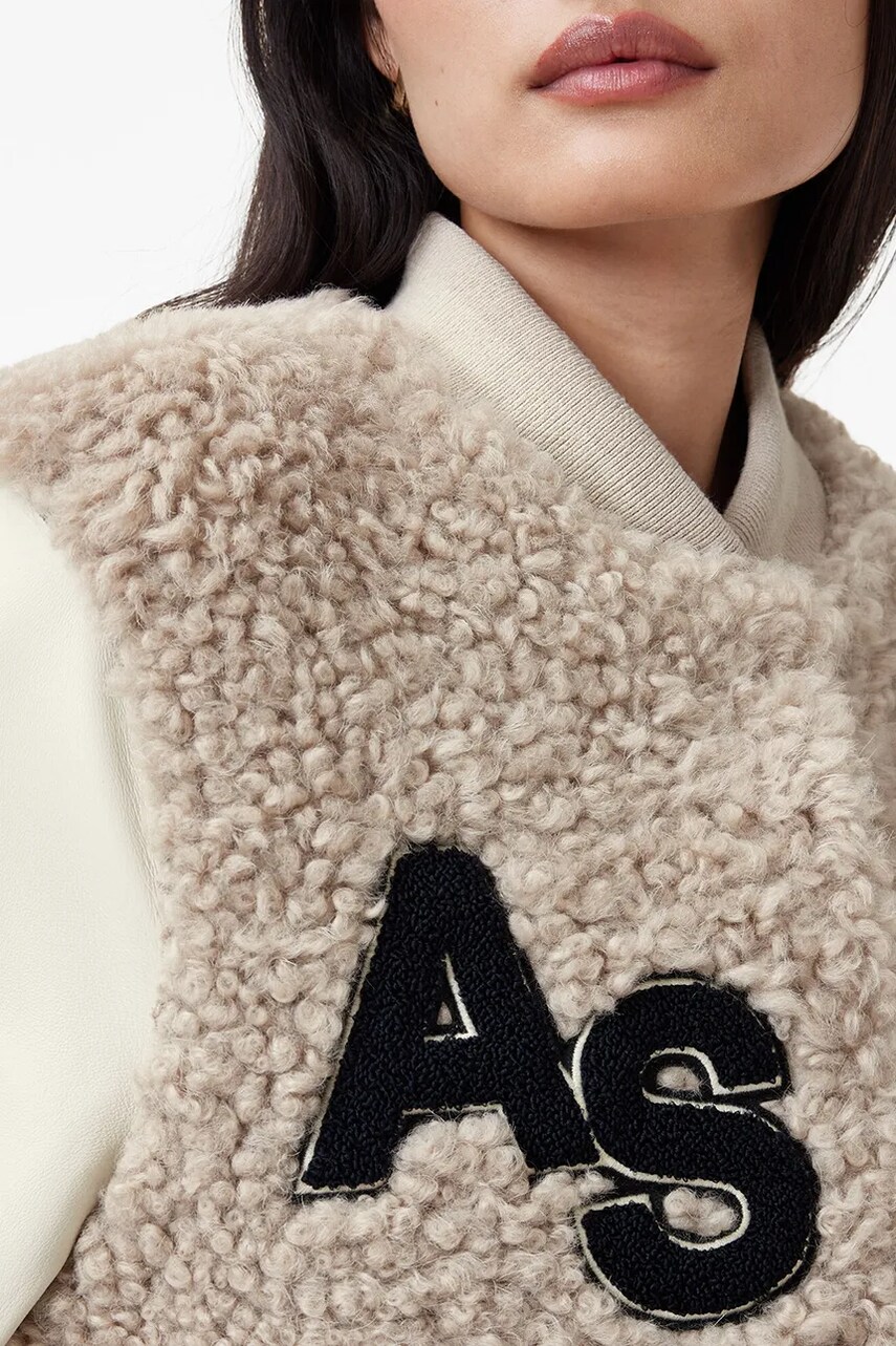 Куртка AllSaints VALERIE жіноча колір бежевий перехідна oversize W083LB