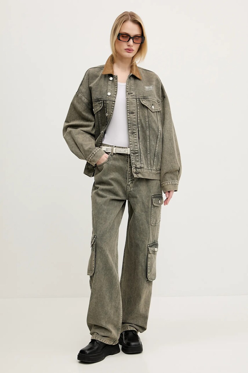 Куртка Moschino Jeans колір сірий перехідна 0508 3218