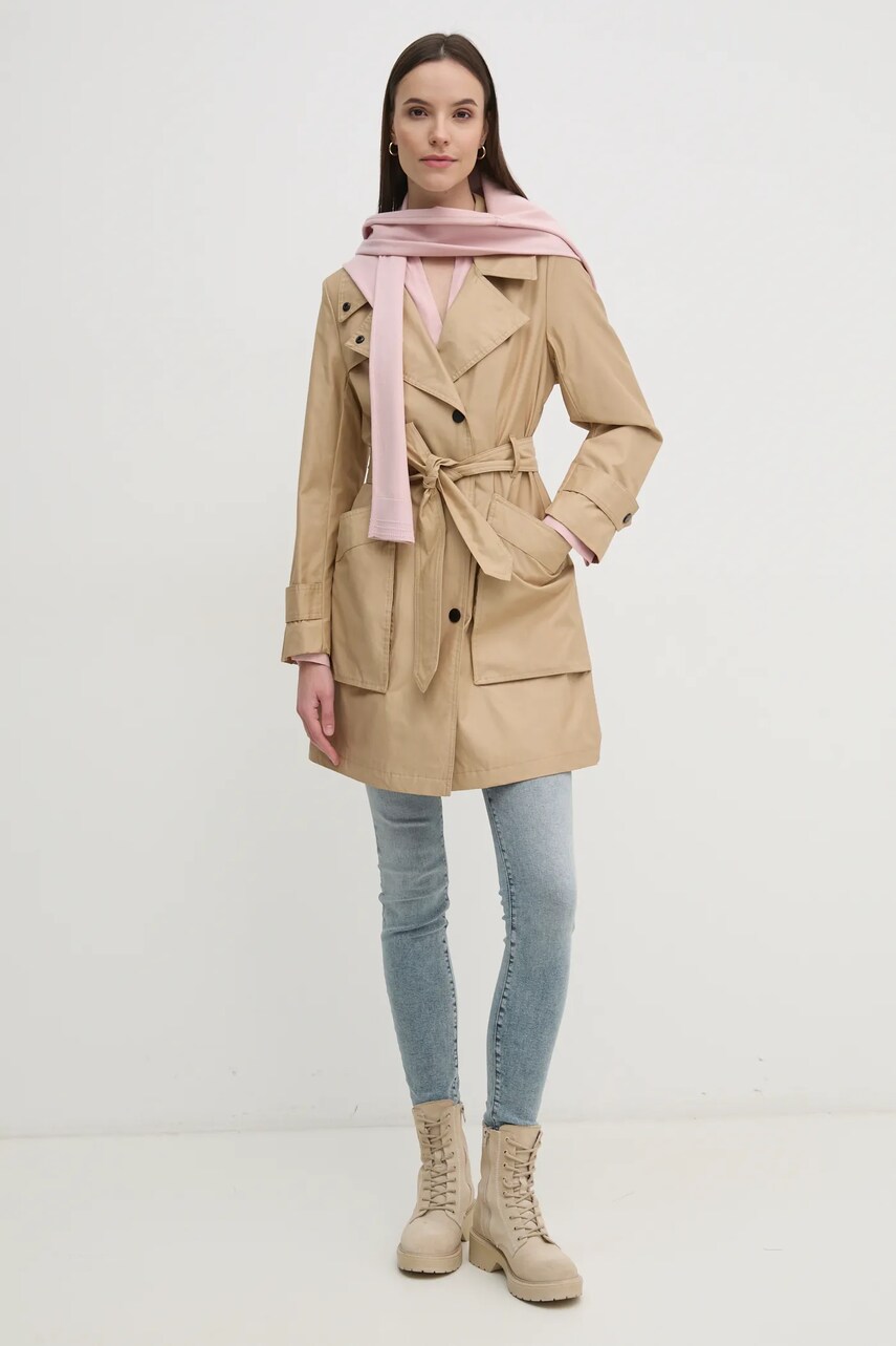 Тренч Dkny жіночий колір бежевий перехідний DJ4J6024