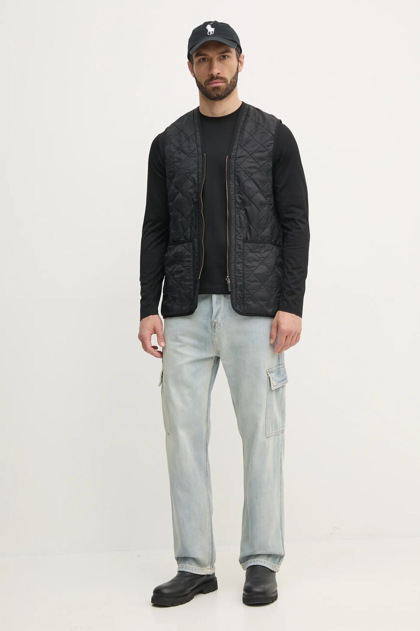 Безрукавка Barbour Polarquilt Waistcoat/Zip-In Liner чоловіча колір чорний перехідна MLI0002