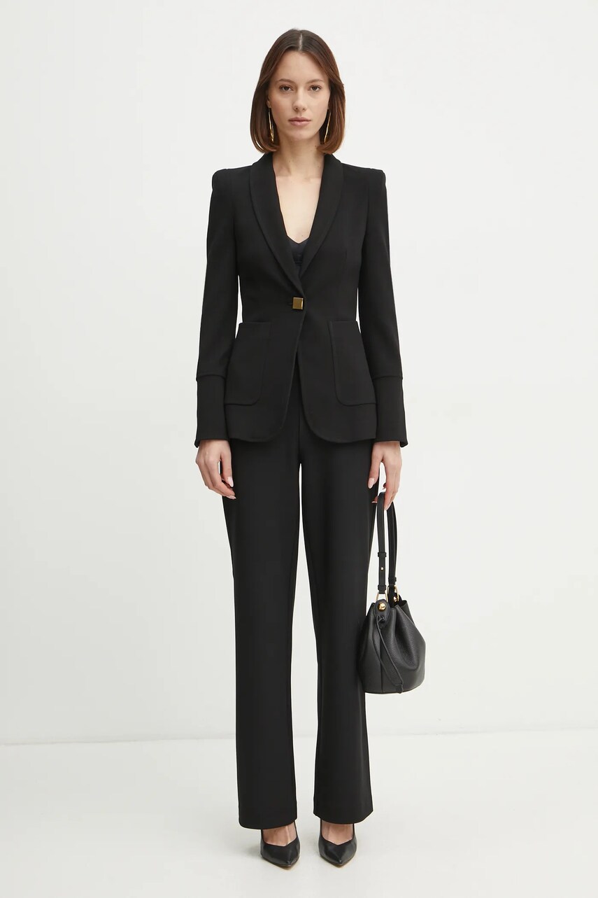 Піджак Marciano Guess ZADIE колір чорний однобортний однотонний 5RGN15 7272A