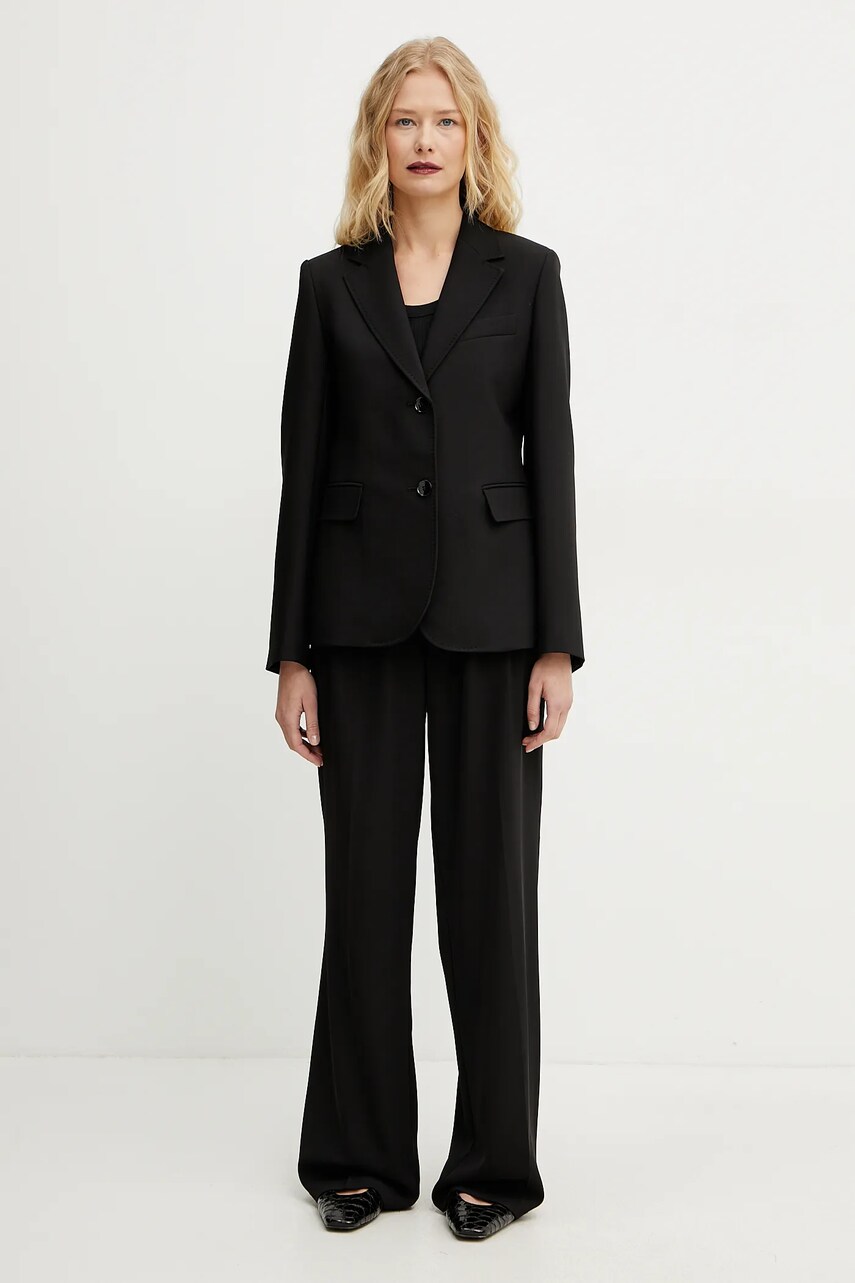 Піджак Weekend Max Mara колір чорний однобортний однотонний 2515041041600