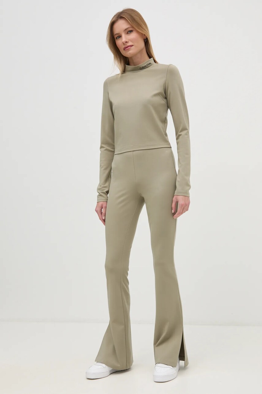 Спортивні штани Calvin Klein Jeans колір зелений однотонні J20J225089