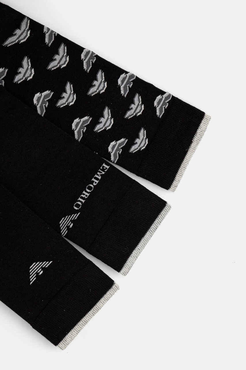 Шкарпетки Emporio Armani Underwear 3-pack чоловічі колір чорний EM000554 AF13202