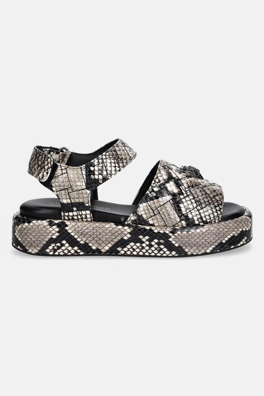 Шкіряні сандалі Kurt Geiger London Onyx Flatform жіночі колір бежевий на платформі 3940639719
