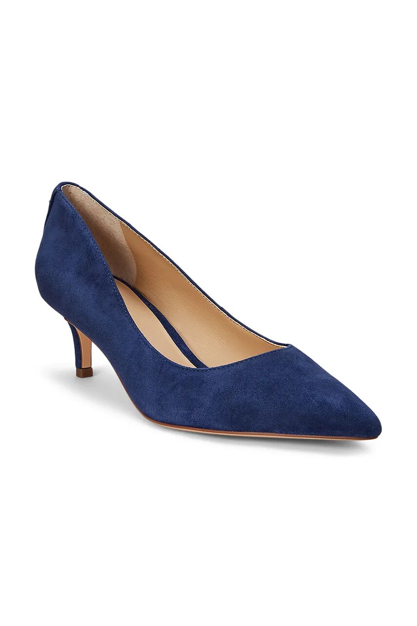 Замшеві туфлі Lauren Ralph Lauren Adrienne колір синій 802755524010