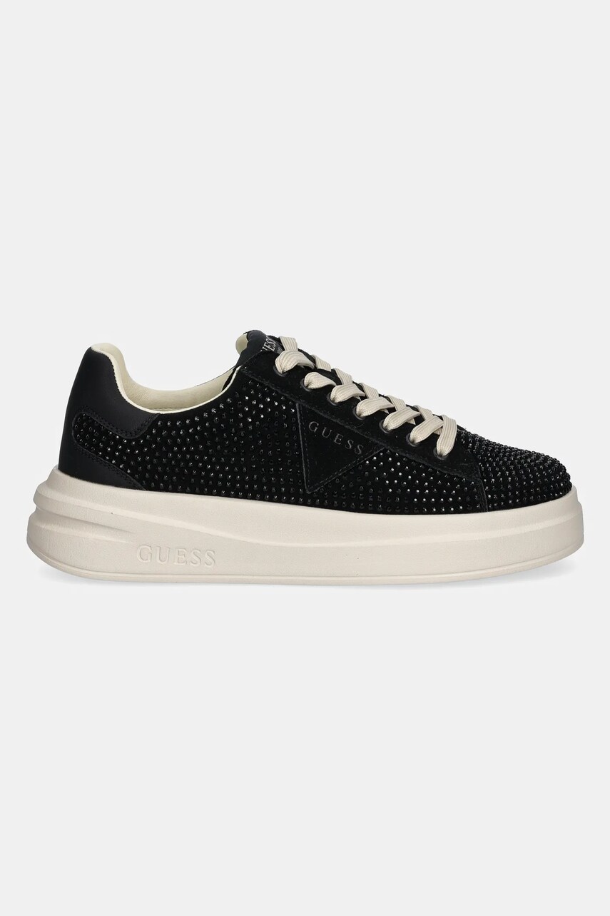 Шкіряні кросівки Guess ELBINA колір чорний FLPELB SUE12
