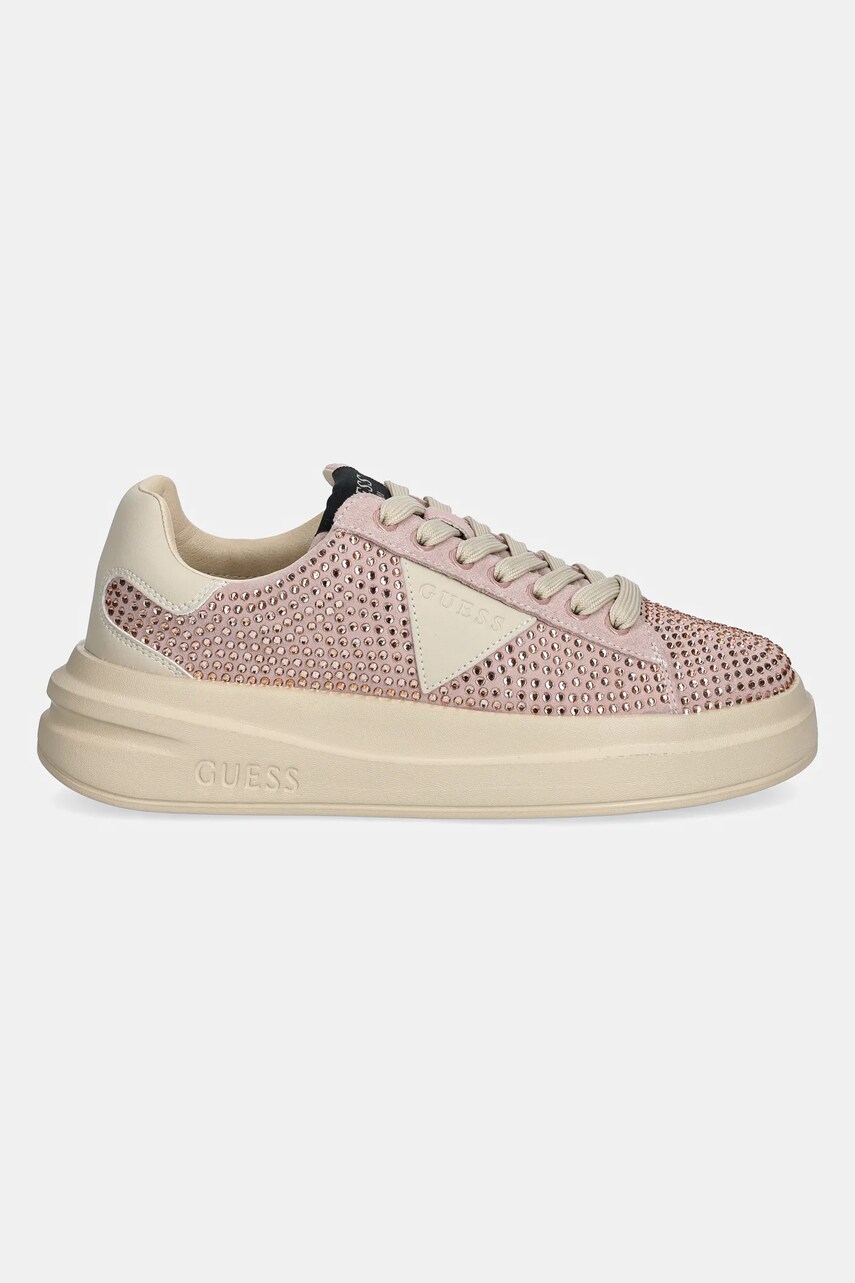 Шкіряні кросівки Guess ELBINA колір рожевий FLPELB SUE12