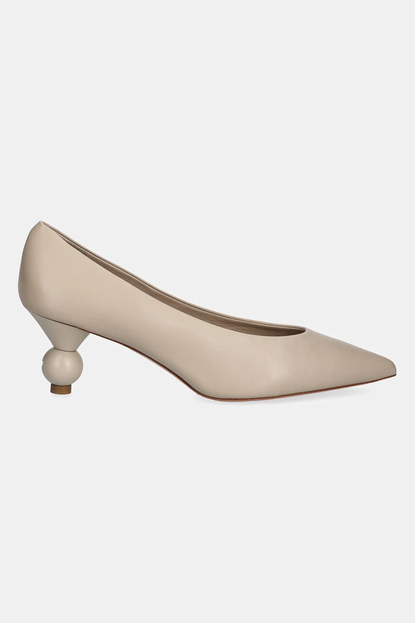 Шкіряні туфлі Weekend Max Mara RENZA колір бежевий 2515521054600