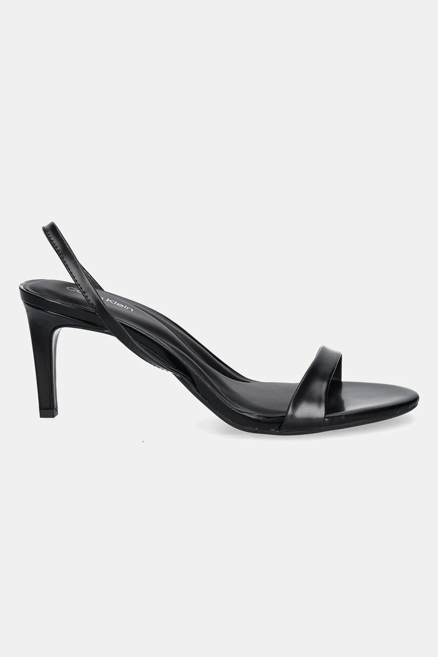 Шкіряні сандалі Calvin Klein HEEL D'ORSAY SANDAL 70 - BRUSH L колір чорний HW0HW02265