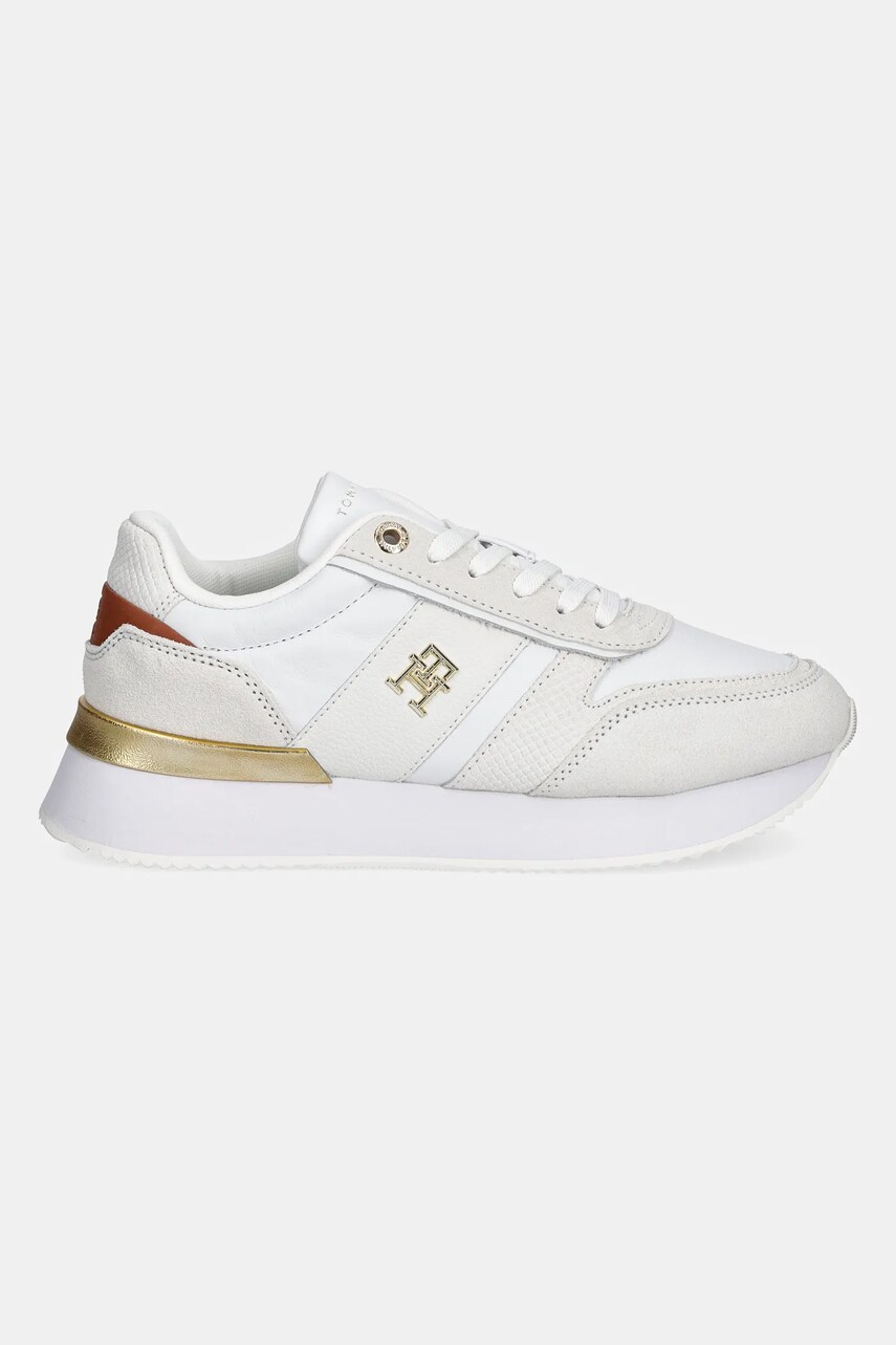 Шкіряні кросівки Tommy Hilfiger TH FASHION RUNNER колір білий FW0FW08475