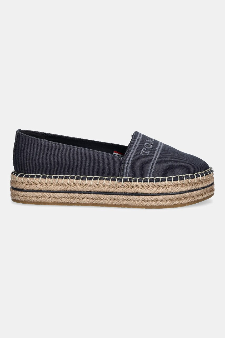 Еспадрилі Tommy Hilfiger DENIM PLATFORM ESPADRILLE колір синій на платформі FW0FW08543