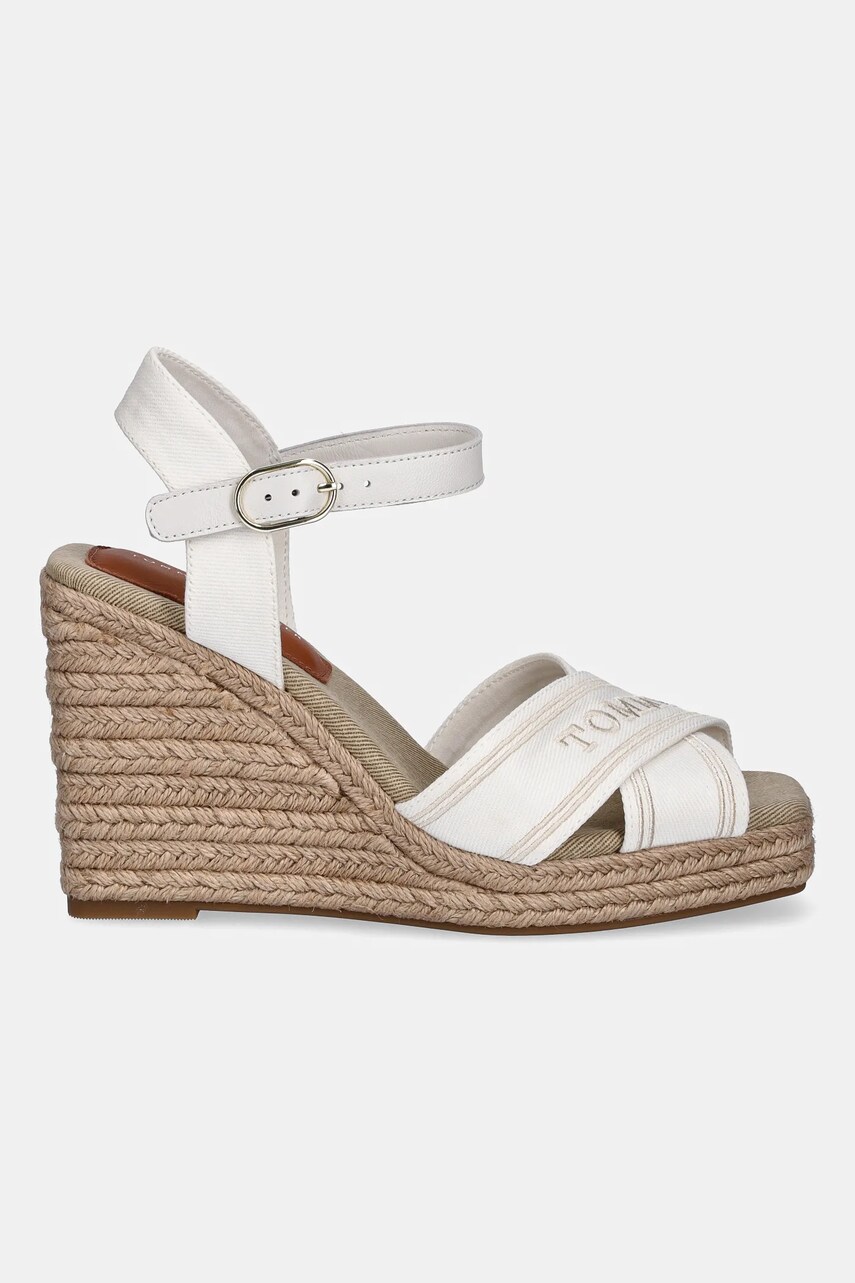 Сандалі Tommy Hilfiger TOMMY HILFIGER ESPAD HIGH WEDGE колір бежевий FW0FW08668