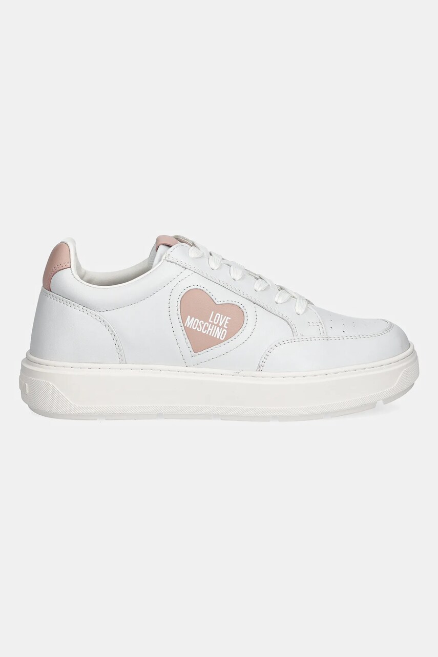 Шкіряні кросівки Love Moschino колір білий JA15154G1MIA110B