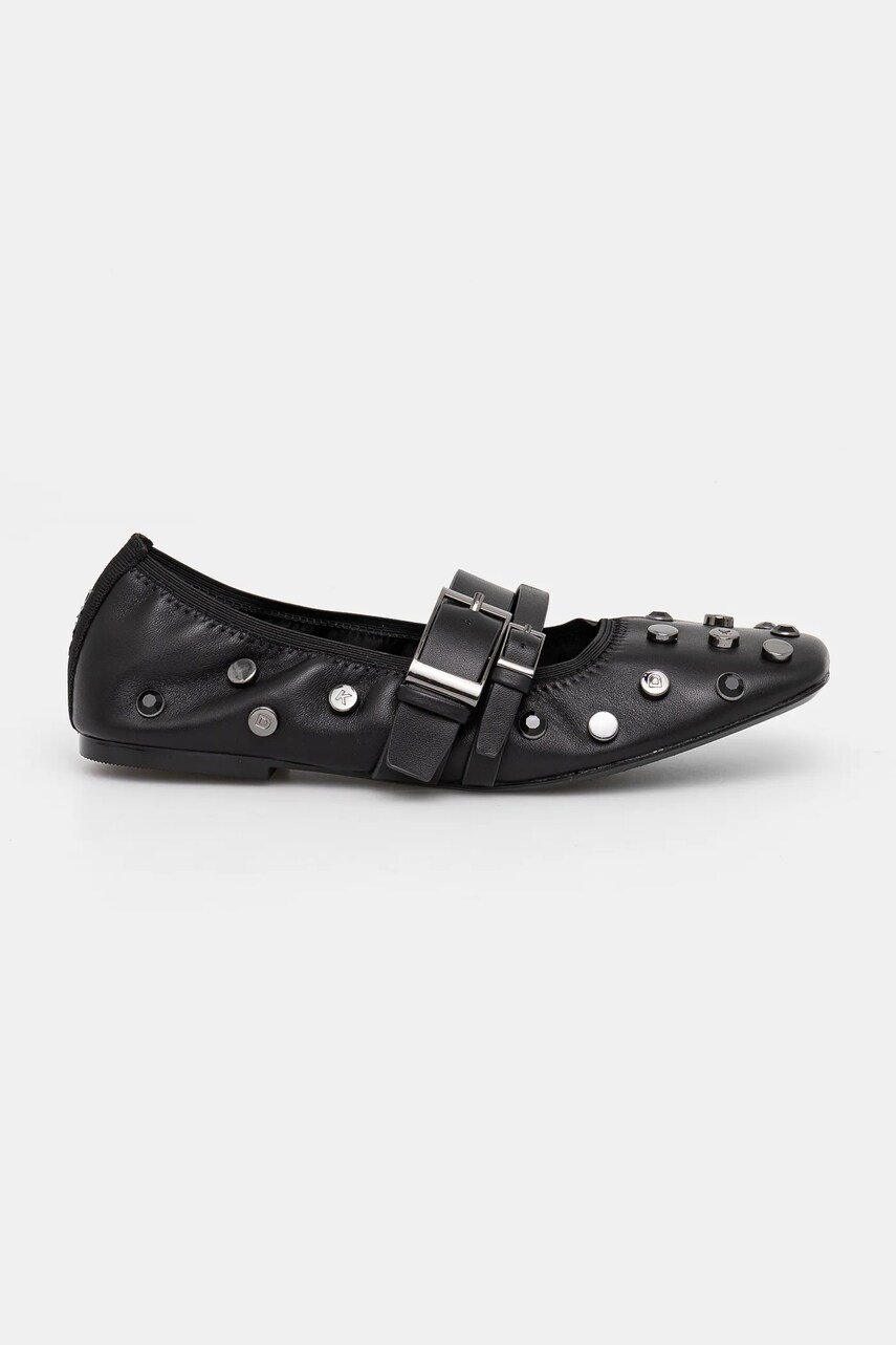 Шкіряні балетки Dkny Davey колір чорний  K1552868