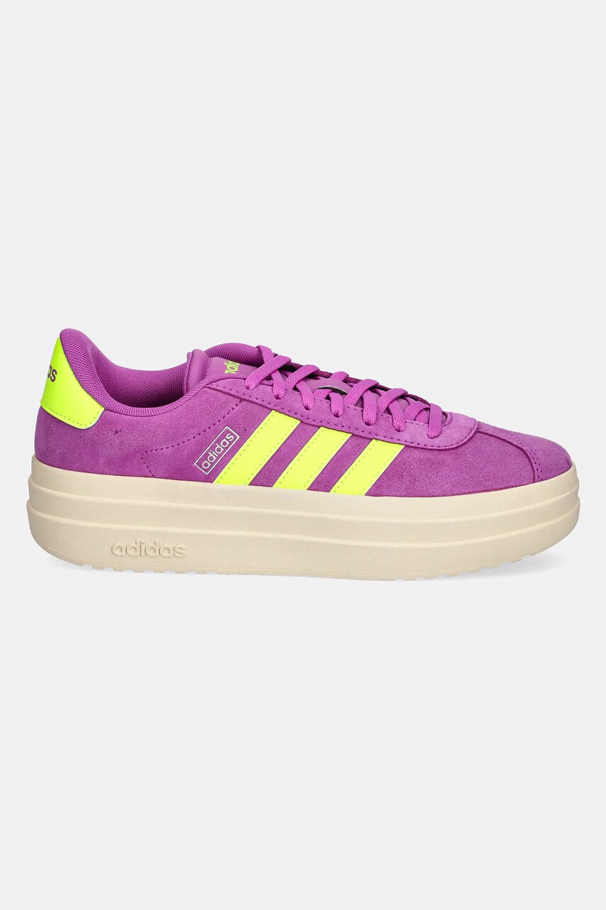 Замшеві кросівки adidas VL Court Bold колір рожевий JI1785
