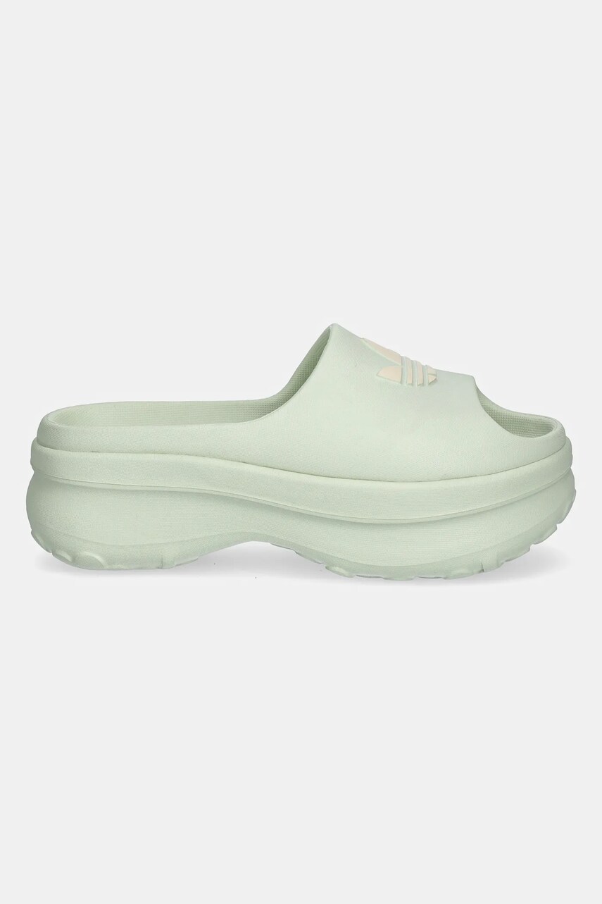Шльопанці adidas Originals Adifom Stan Slide W жіночі колір зелений на платформі JH7467